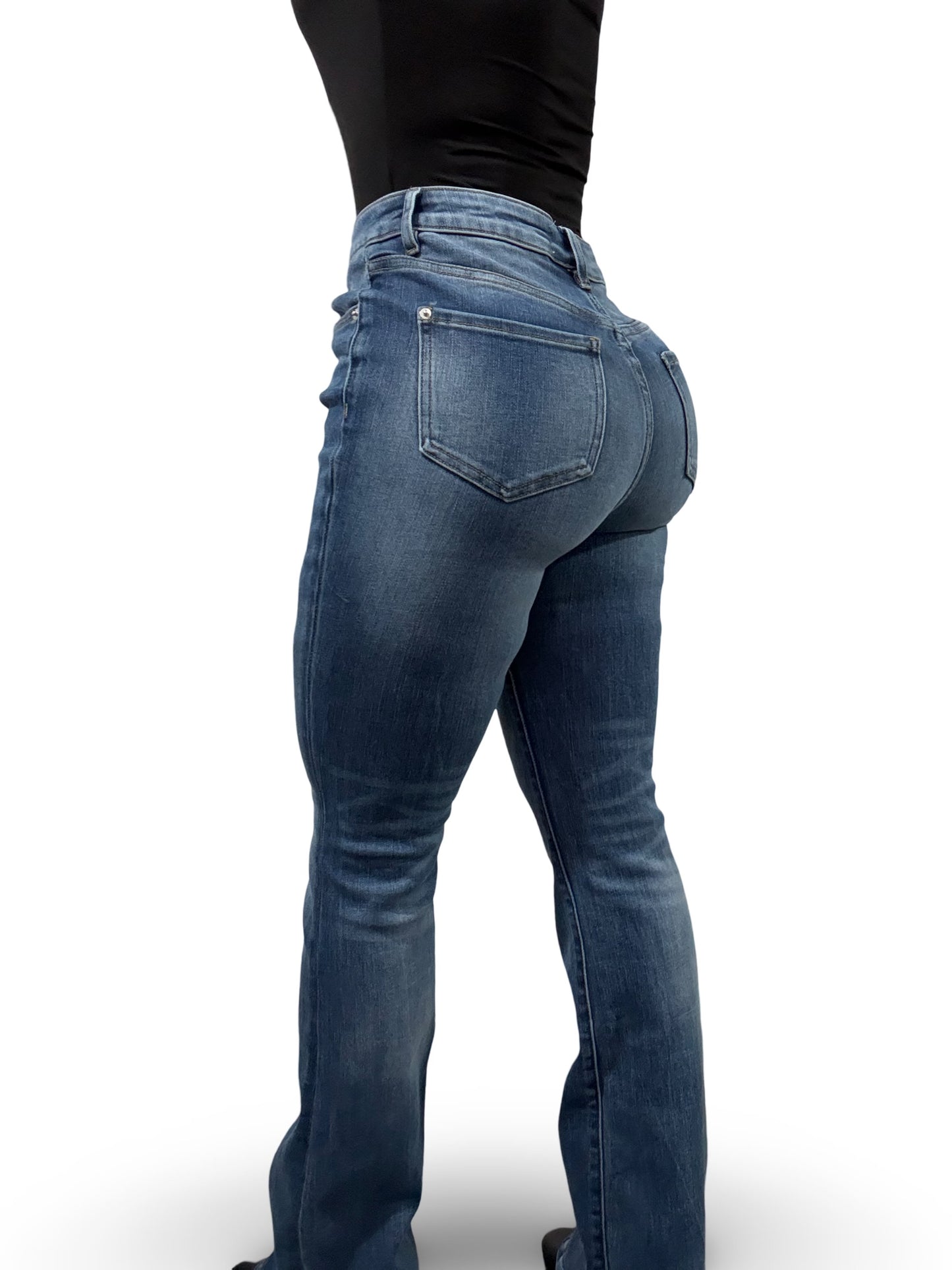 MDP-F3259 GLAUCOUS BLUE HIGH RISE RELAXED FLARE