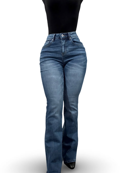MDP-F3259 GLAUCOUS BLUE HIGH RISE RELAXED FLARE